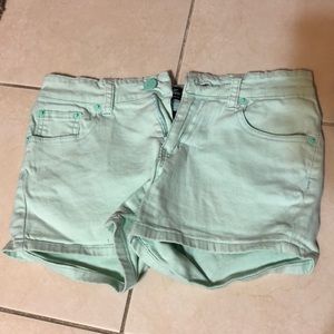 mint green shorts